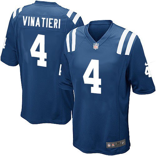 Men's Game Adam Vinatieri Nike Jersey Royal Blue Home - #4 NFL Indianapolis Colts